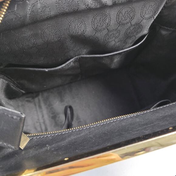 Michael Michael Kors Satchel Womens Black Leather Gold Hardware Crossbody Bag - Picture 15 of 16